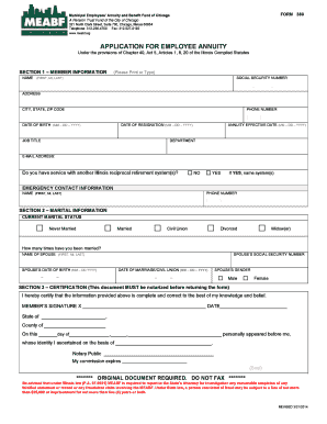 City of Chicago Retirement Application