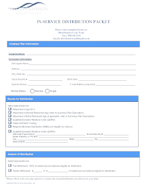 In-Service Distribution Packet