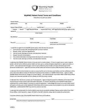 MyWMC Patient Portal Terms and Conditions