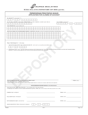 Bursa Malaysia Depository Account Closing Form