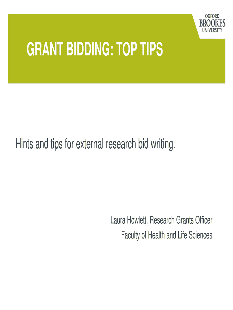 Grant Bidding Chart