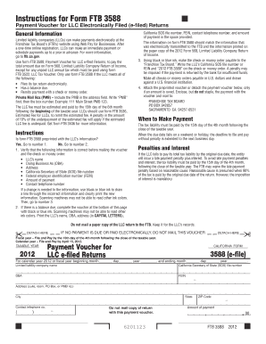Form FTB 3588 Payment Voucher