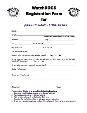 WATCH D.O.G.S. Program Registration Form