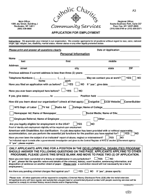 Employment Application Form A3