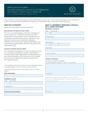 Self Invested Personal Pension Application Form