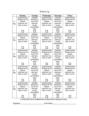 Workout Log Template