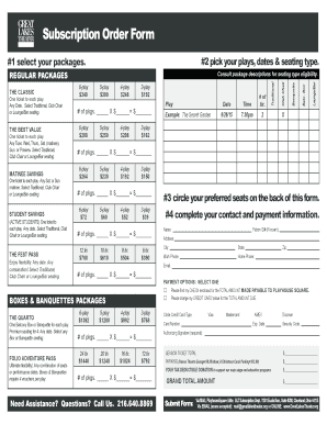 Theater Subscription Order Form