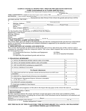 Prepaid Funeral Services Contract