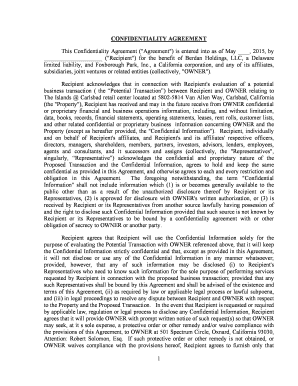 Confidentiality Agreement for Real Estate Transaction