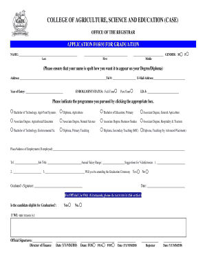 College Graduation Application Form