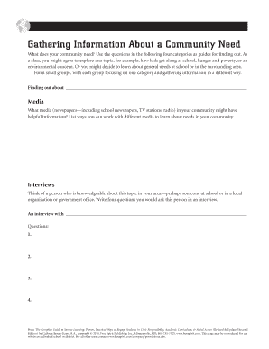 Community Need Assessment Form