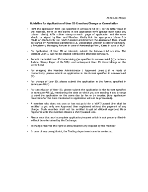 National Spot Exchange User ID Application