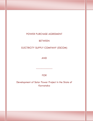 POWER PURCHASE AGREEMENT BETWEEN ELECTRICITY SUPPLY