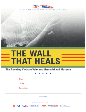 The Wall That Heals Event Form