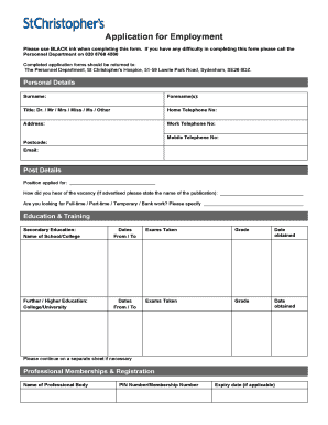 Application for Employment