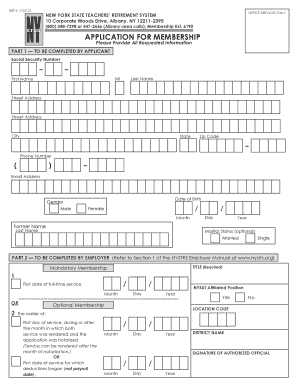 New York State Teachers' Retirement System Application