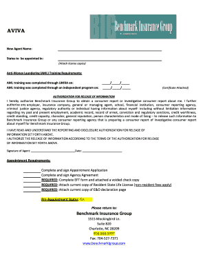 Aviva Agent Appointment Application