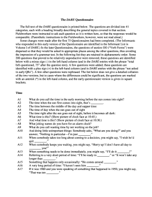 DARE Questionnaire