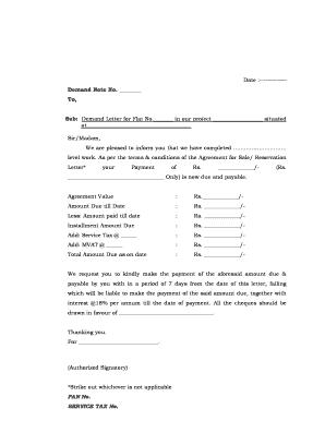 Demand Letter for Flat Payment