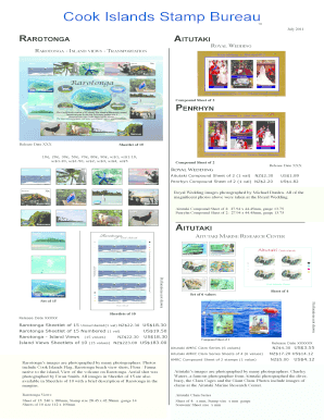 Cook Islands Stamp Order Form