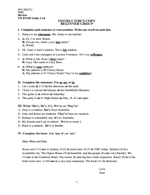 Beginner English Grammar Worksheet