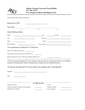 W-2 Change of Address and Request Form