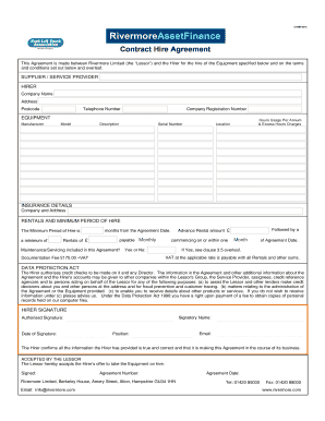Contract Hire Agreement