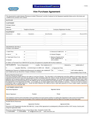 Hire Purchase Agreement