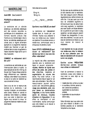 Feuillet de renseignements sur la nandrolone
