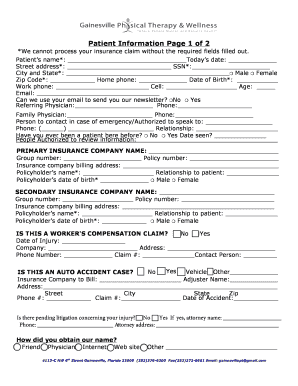 Patient Information Form