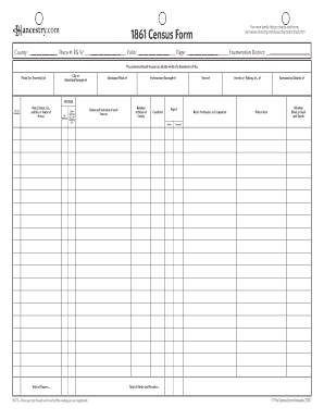 1861 Census Form