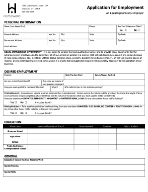 Application for Employment