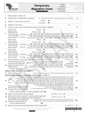 South Africa Migration Form