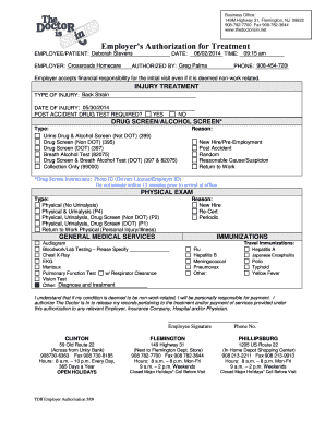 Employer Authorization for Treatment