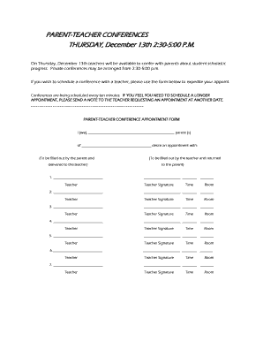 Parent-Teacher Conference Appointment Form