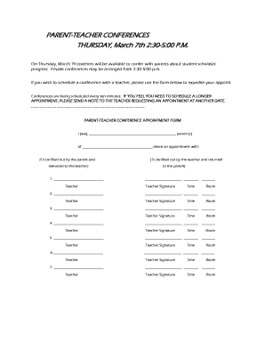 Parent-Teacher Conference Appointment Form