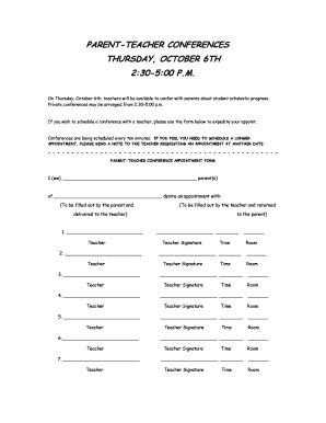 Parent-Teacher Conference Appointment Form