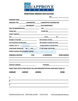 Mortgage Broker Application Form