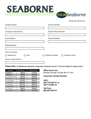 Corporate Account Application Form