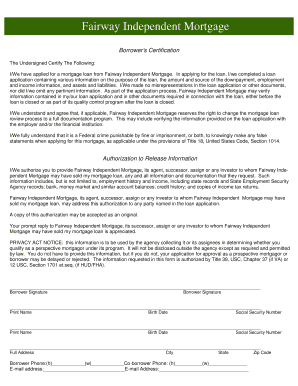Borrower's Certification and Authorization