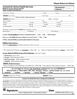 Madison County School Health Services Consent Form