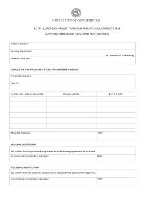 ECTS Learning Agreement