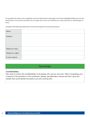 National Diploma in Social Services Workbook