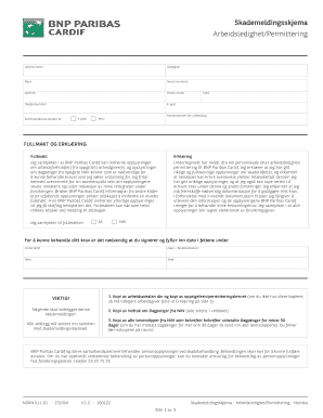 Norwegian Unemployment/Leave Claim Form