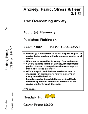 Book Prescription Form for Anxiety Management
