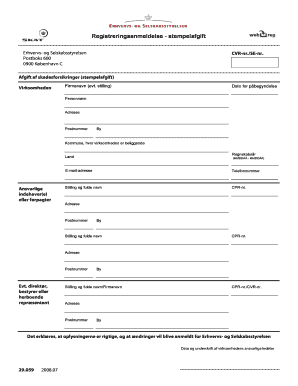 Danish Business Registration Tax Form