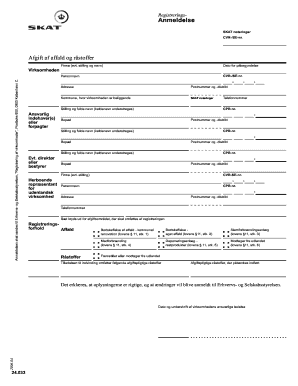 Danish Waste and Raw Materials Tax Registration Form