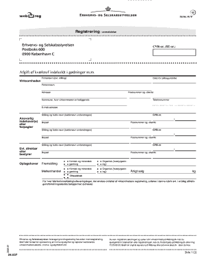 Danish Nitrogen Tax Registration Form