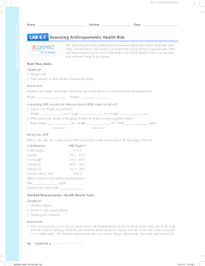 LAB 61 Assessing Anthropometric Health Risk