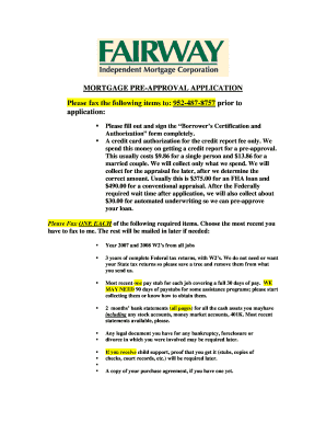 Mortgage Pre-Approval Application
